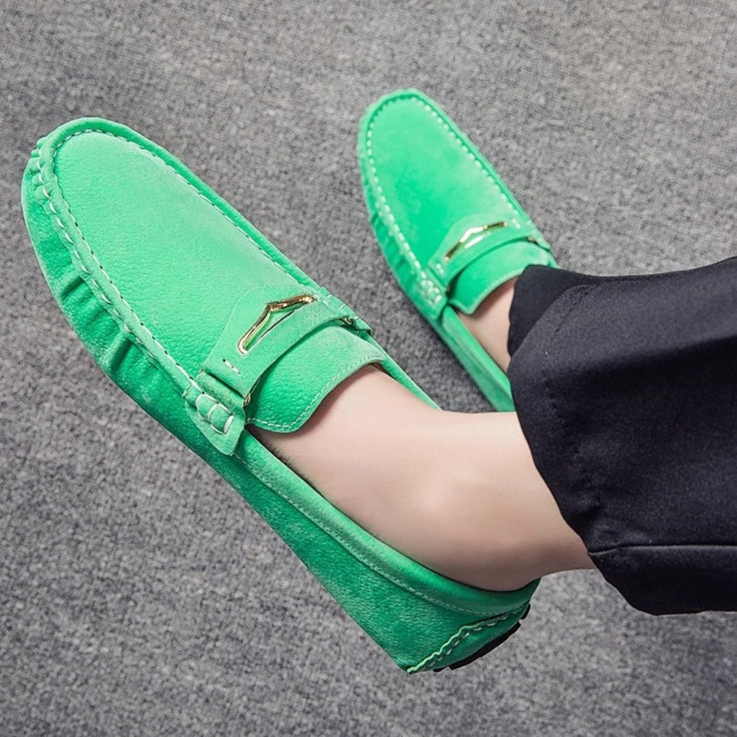 Mocassins confortables en daim colorés pour homme