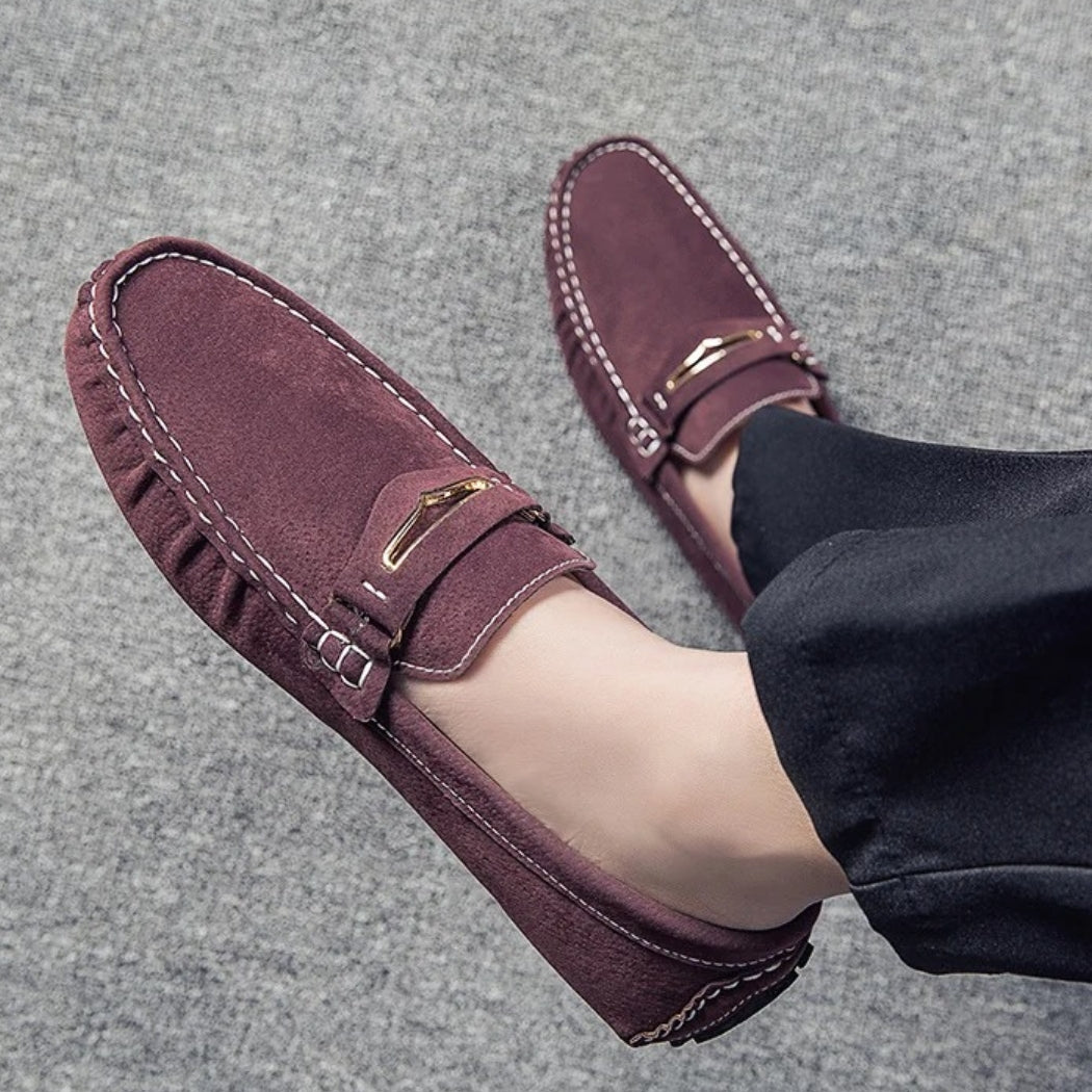 Mocassins confortables en daim colorés pour homme