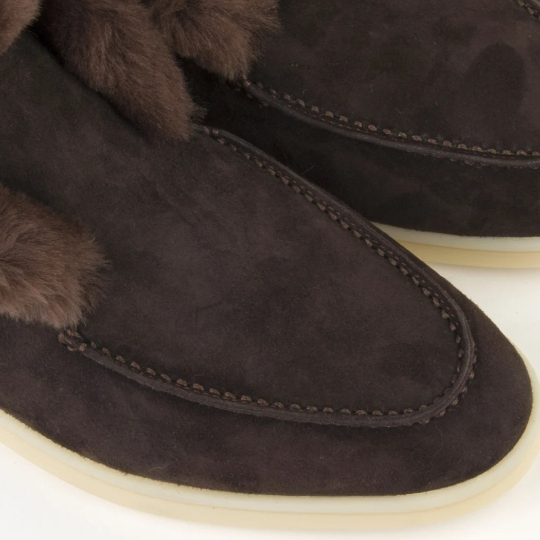 Mocassins en daim fourrés pour femme