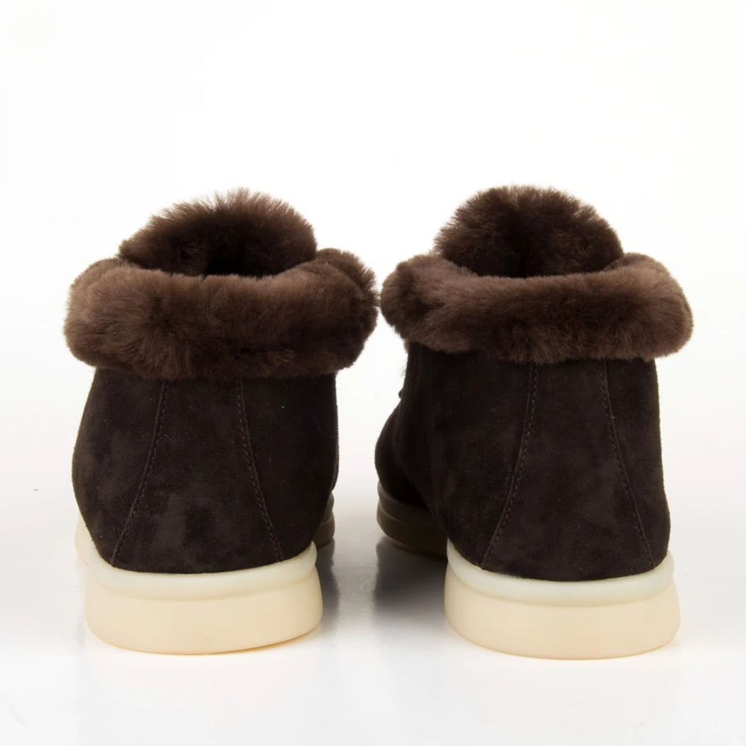 Mocassins en daim fourrés pour femme