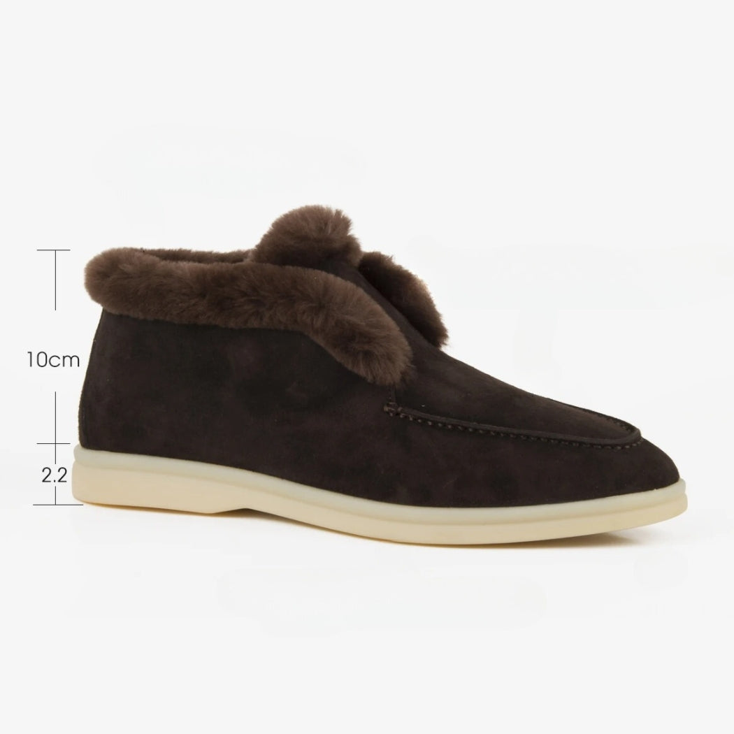 Mocassins en daim fourrés pour femme