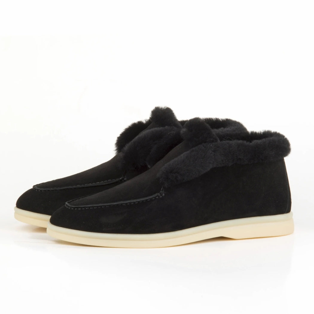 Mocassins en daim fourrés pour femme
