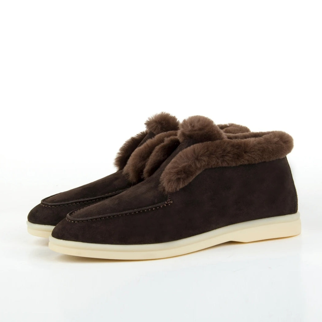 Mocassins en daim fourrés pour femme