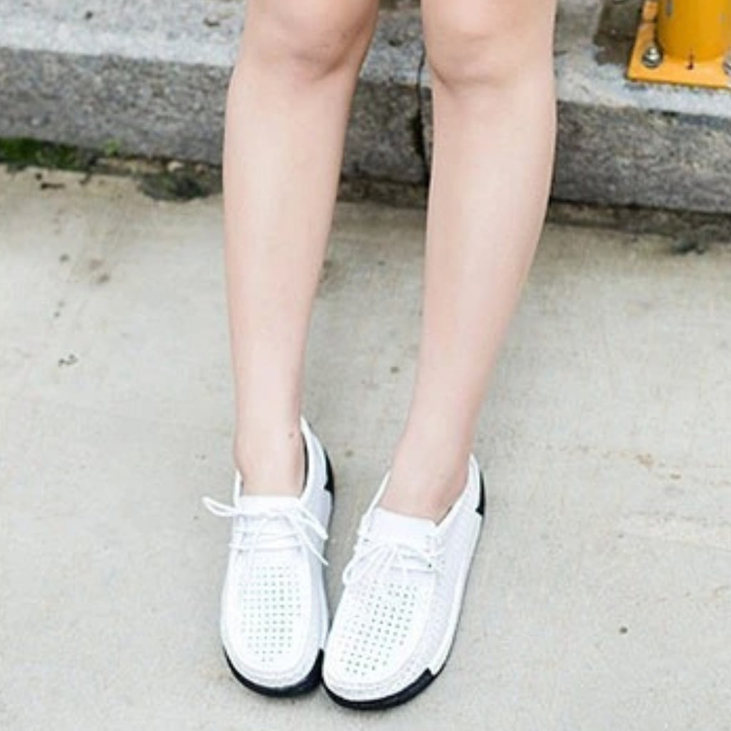 Mocassins femme en cuir avec semelles compensées