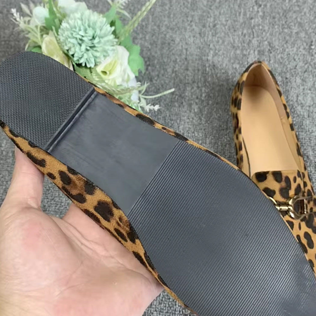 Mocassin léopard et chaine femme