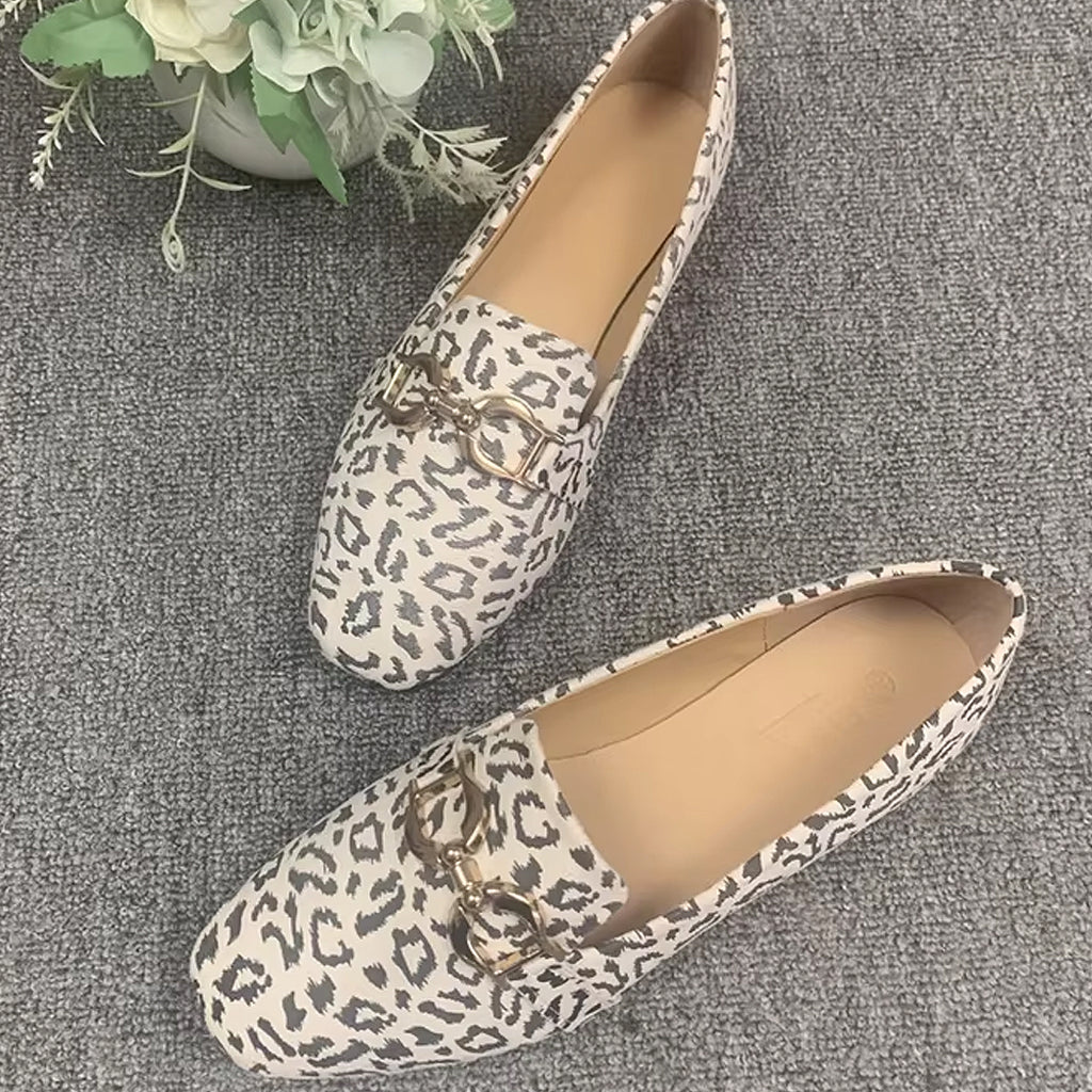 Mocassin léopard et chaine femme
