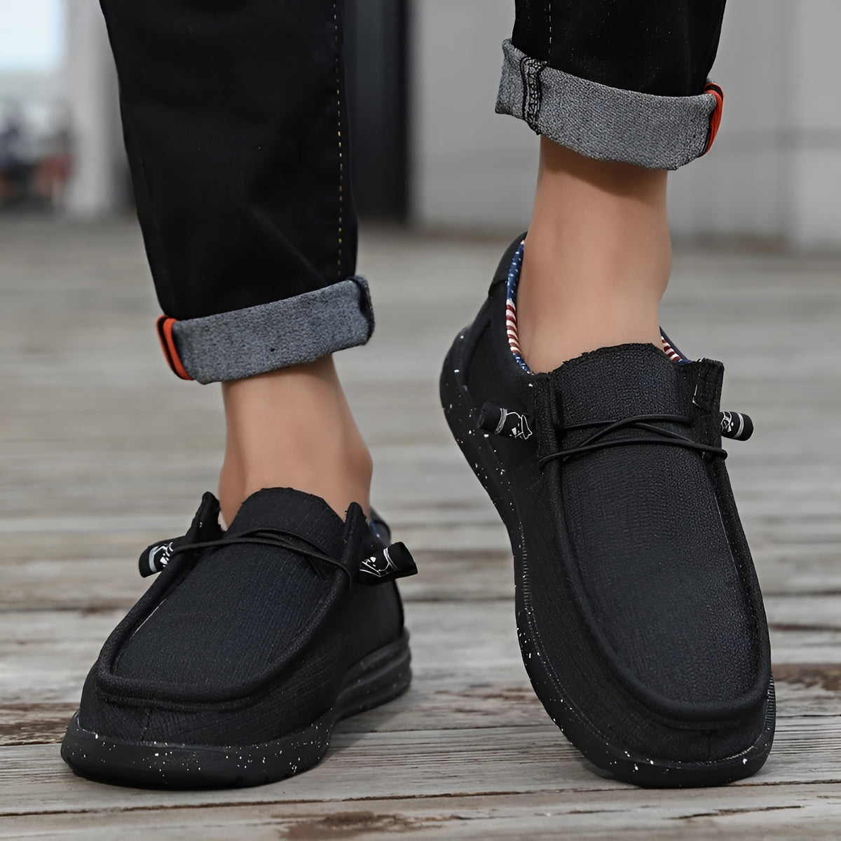 Mocassins d'été en tissu pour homme