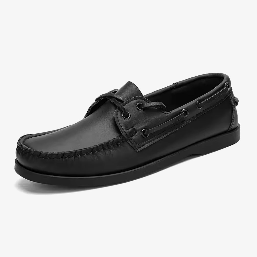 Mocassin bateau en cuir noir