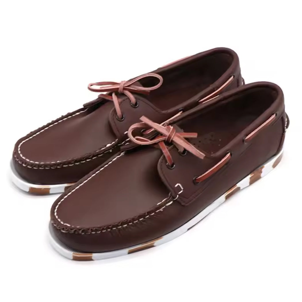 Mocassin bateau en cuir semelle colorée