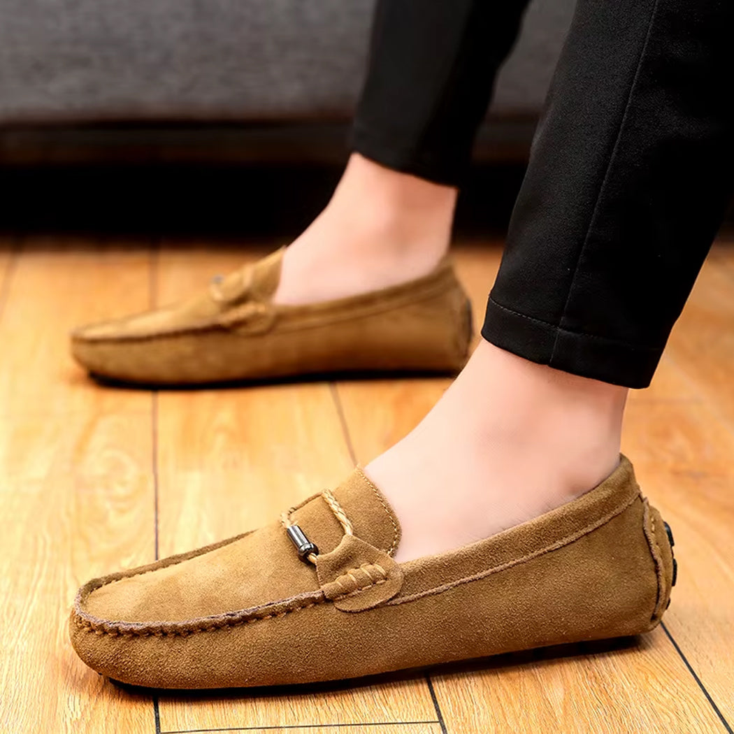 Mocassin style bateau en daim pour homme