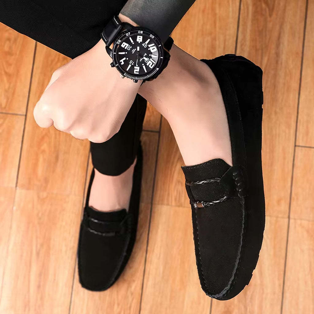Mocassin style bateau en daim pour homme