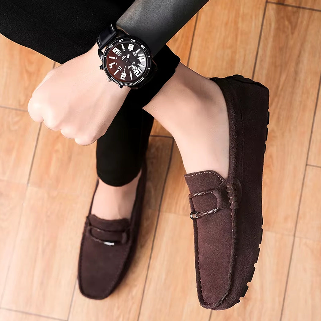 Mocassin style bateau en daim pour homme