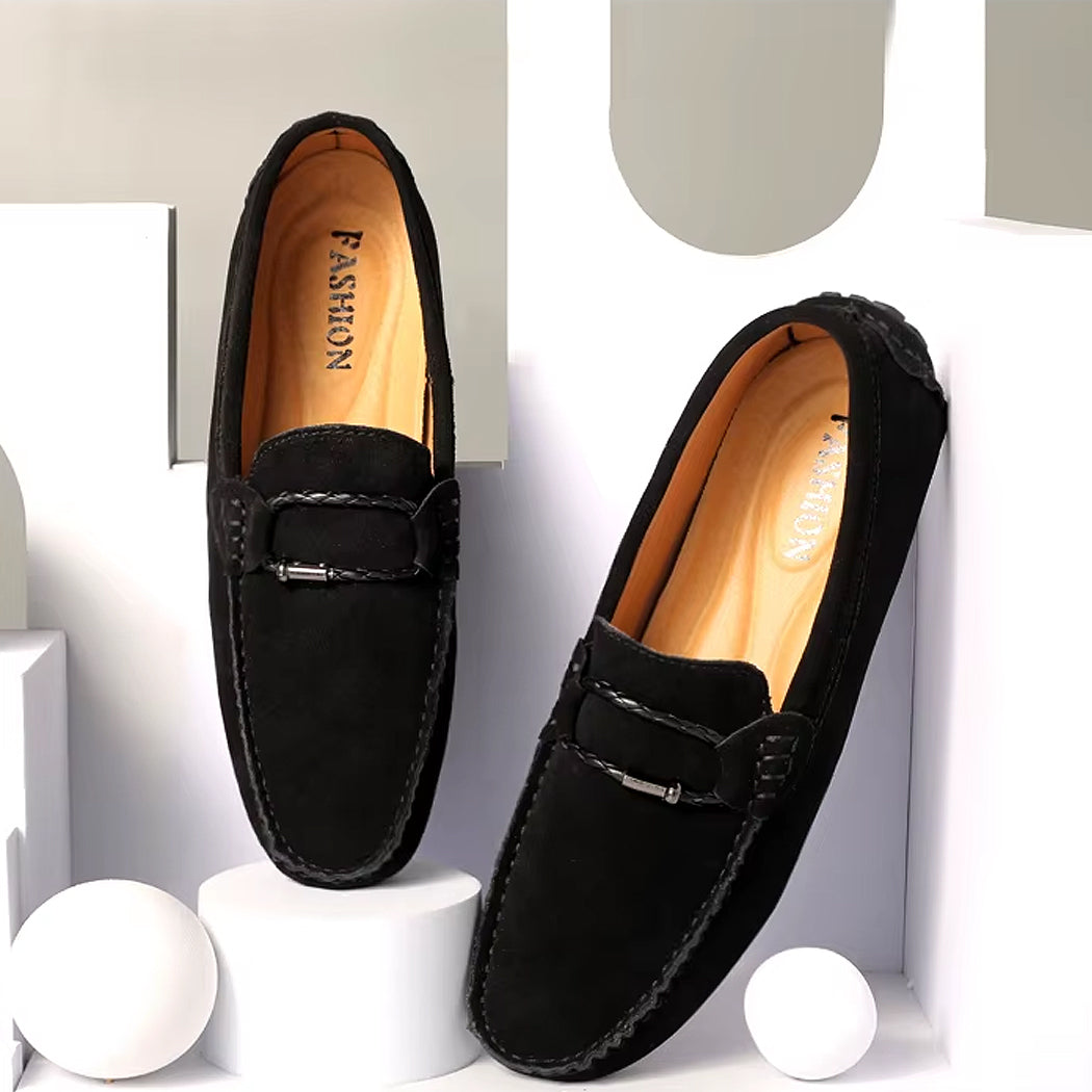 Mocassin style bateau en daim pour homme