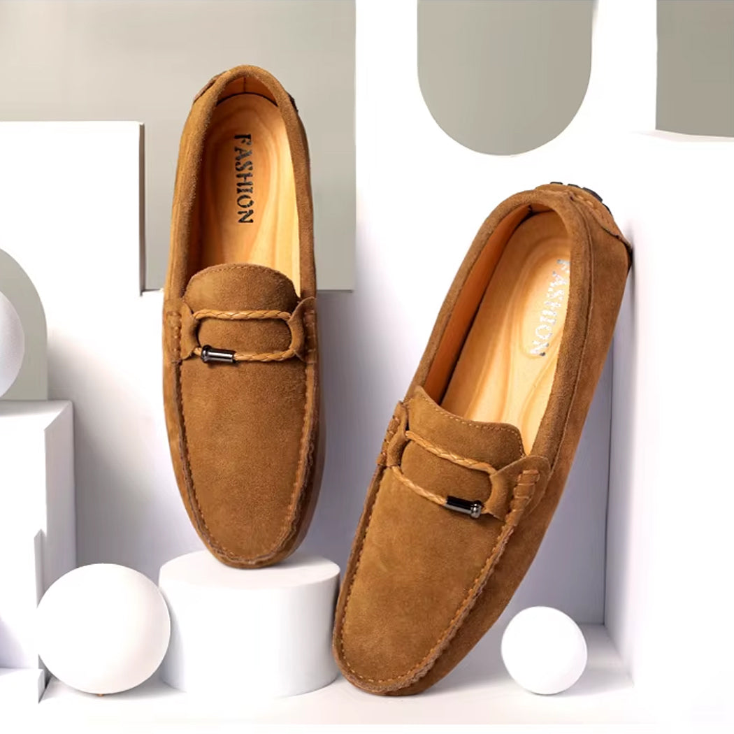 Mocassin style bateau en daim pour homme