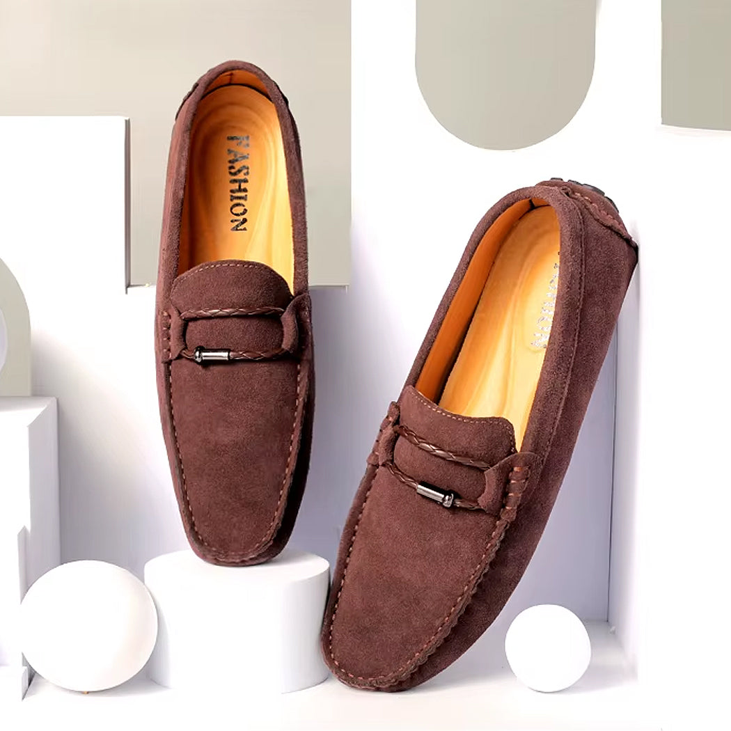 Mocassin style bateau en daim pour homme