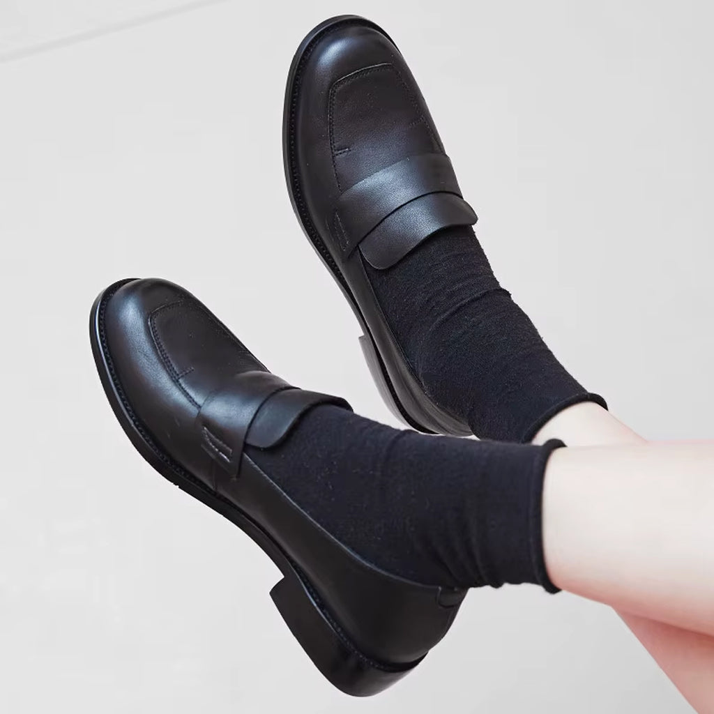 Mocassin classique élégant en cuir pour femme