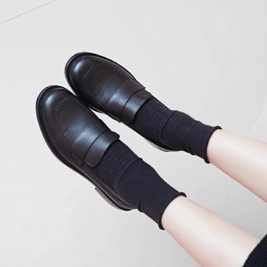 Mocassin classique élégant en cuir pour femme