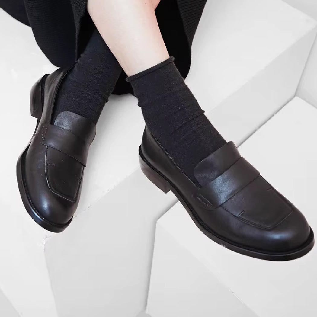 Mocassin classique élégant en cuir pour femme