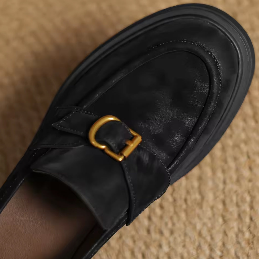 Mocassin léopard en cuir