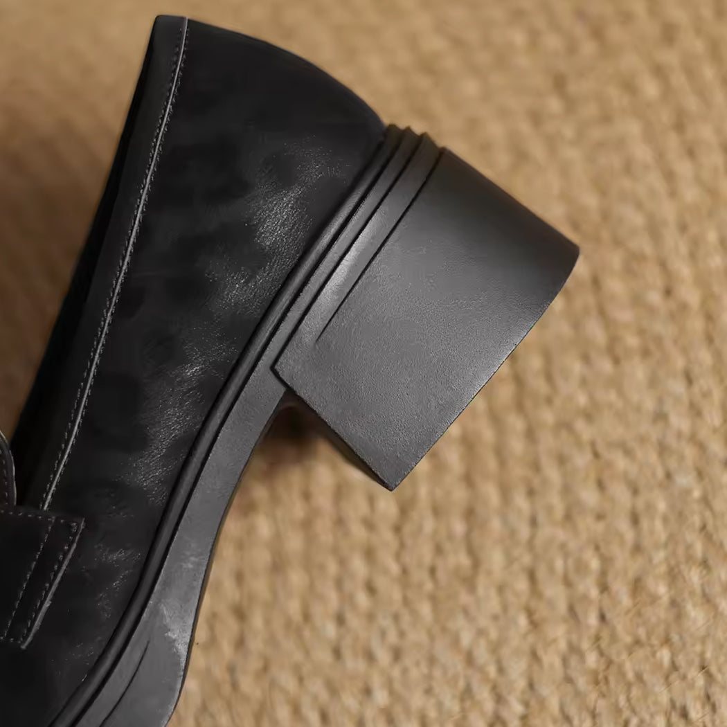 Mocassin léopard en cuir