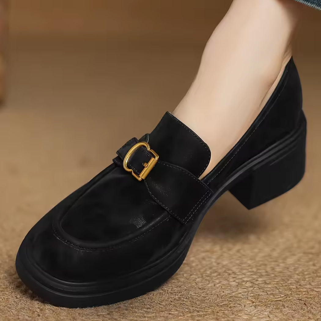 Mocassin léopard en cuir