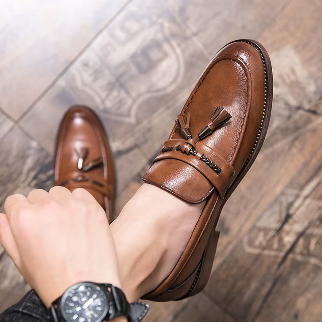 Mocassin à gland en cuir élégant pour homme