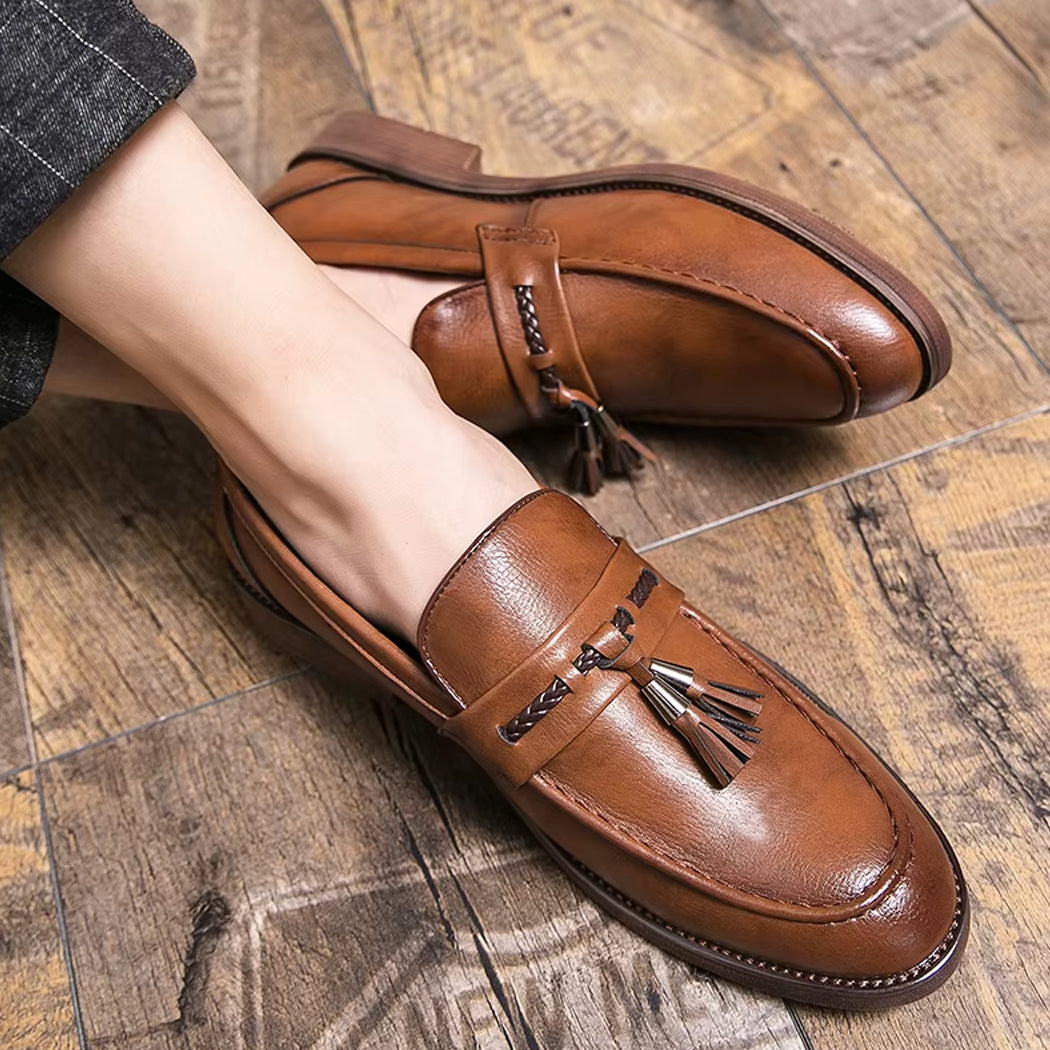 Mocassin à gland en cuir élégant pour homme