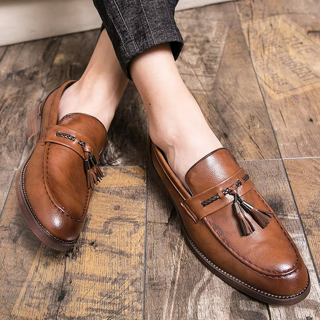 Mocassin à gland en cuir élégant pour homme
