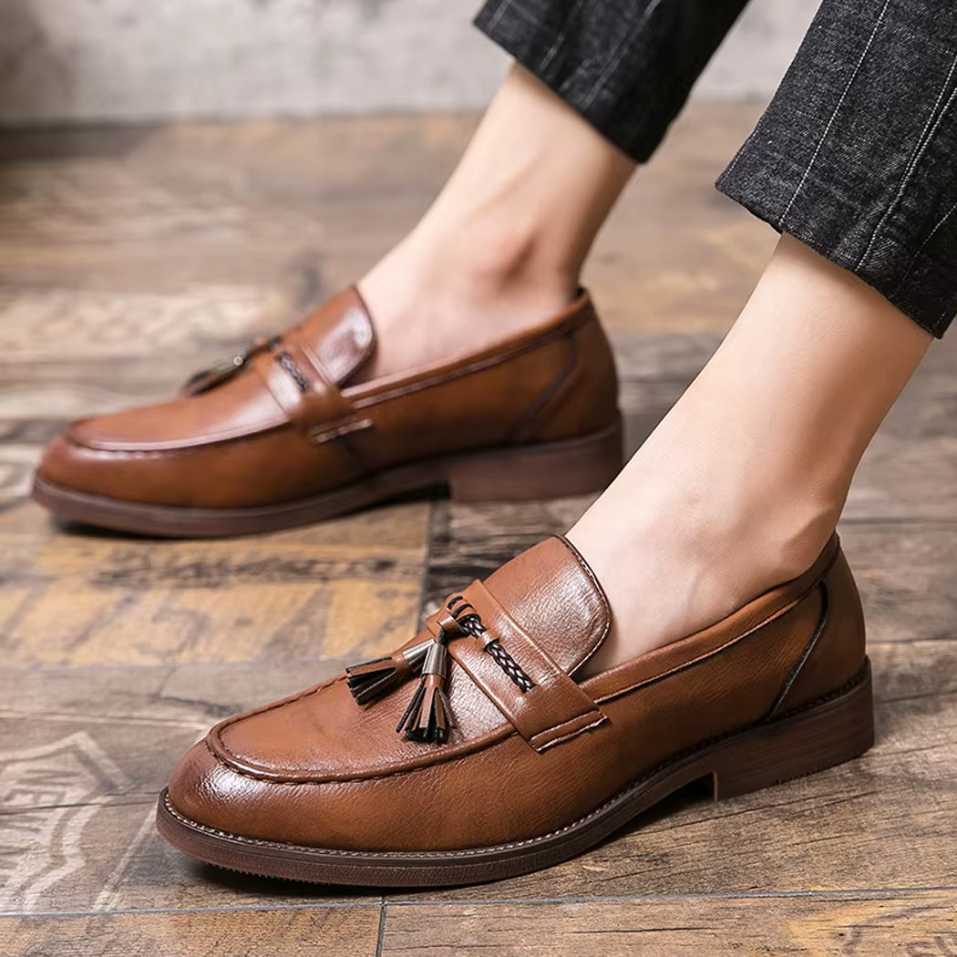 Mocassin à gland en cuir élégant pour homme