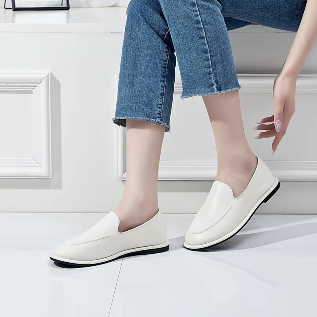 Mocassin slipper en cuir pour femme