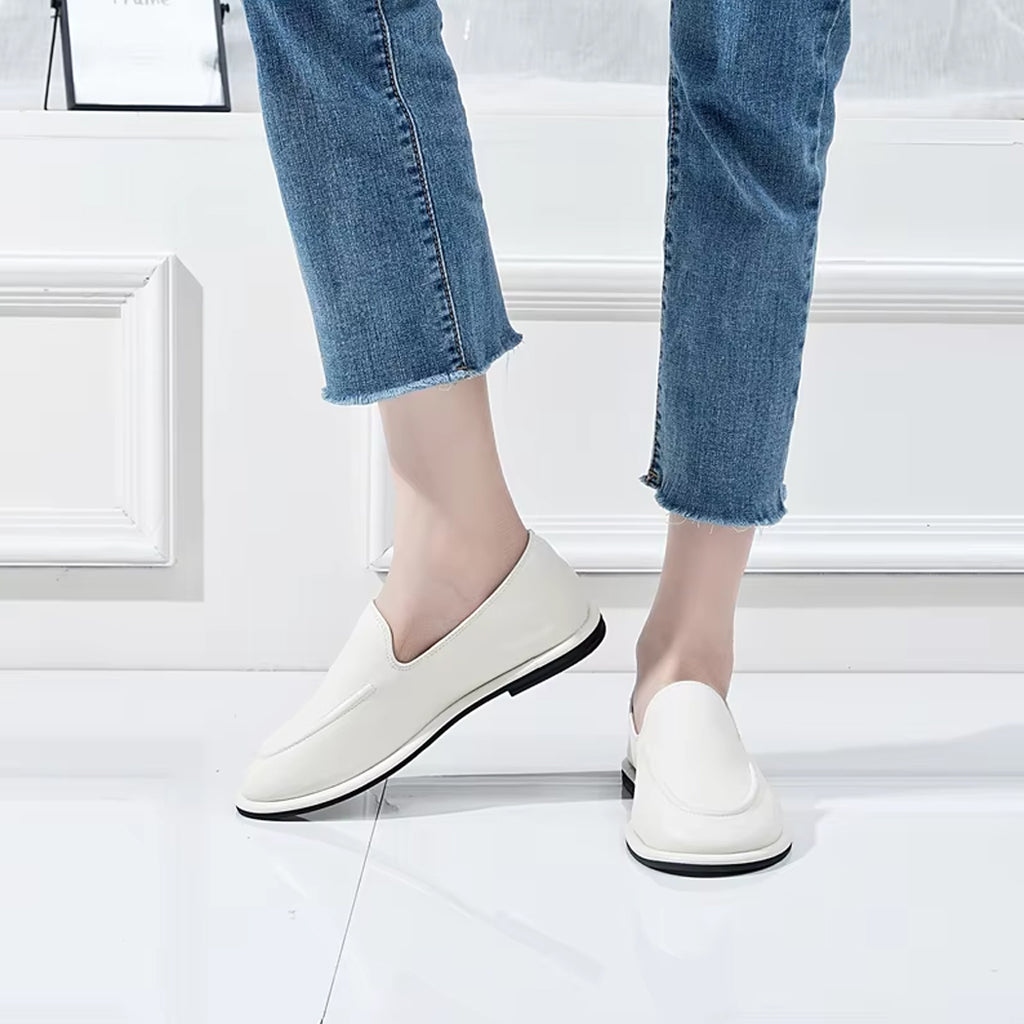 Mocassin slipper en cuir pour femme