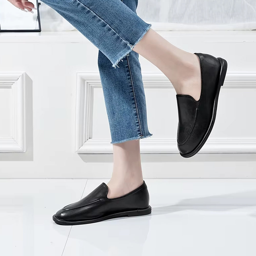 Mocassin slipper en cuir pour femme