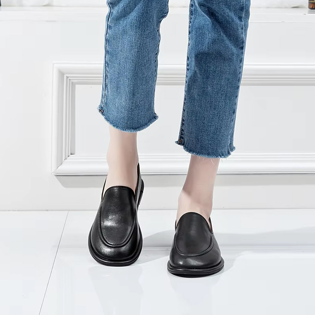 Mocassin slipper en cuir pour femme