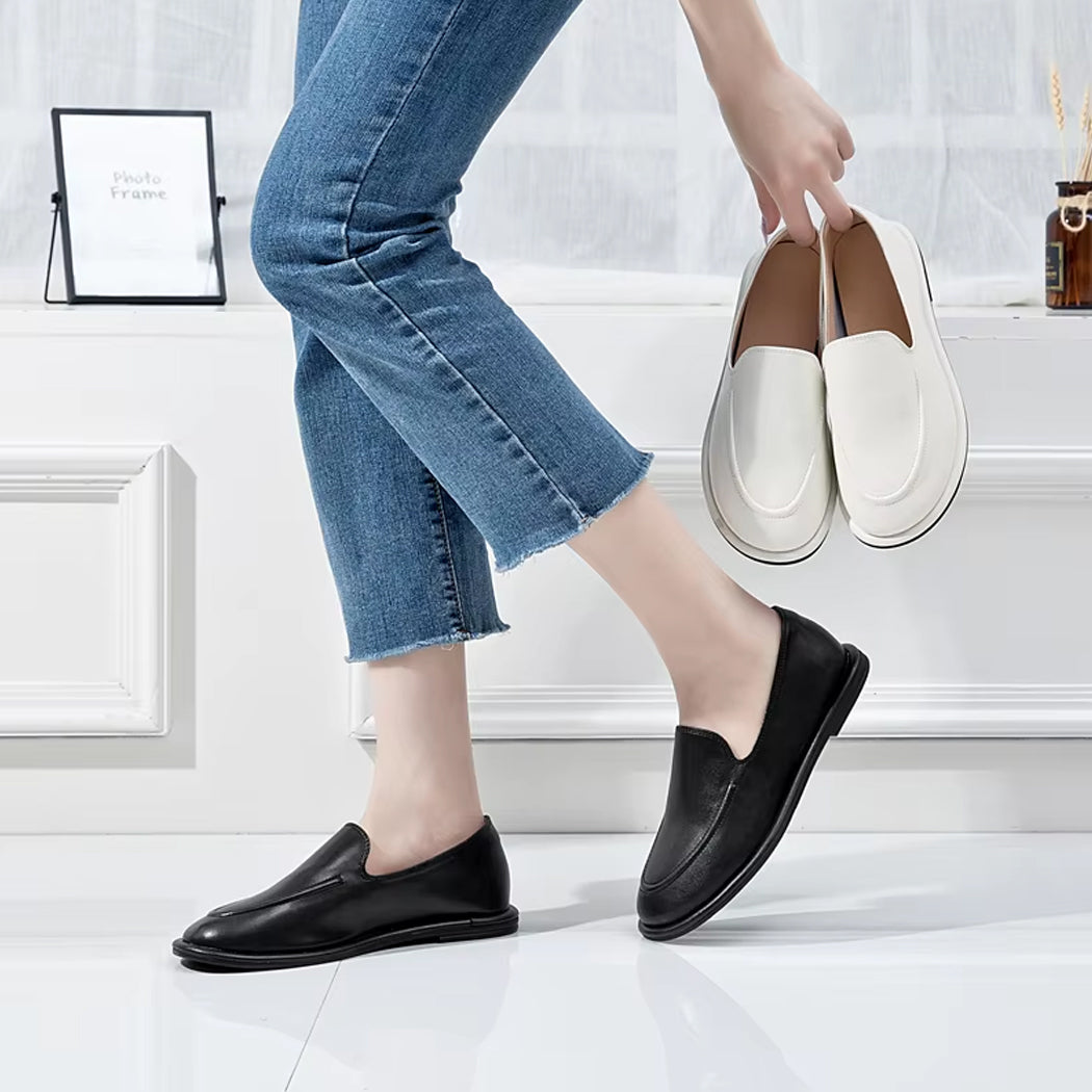 Mocassin slipper en cuir pour femme
