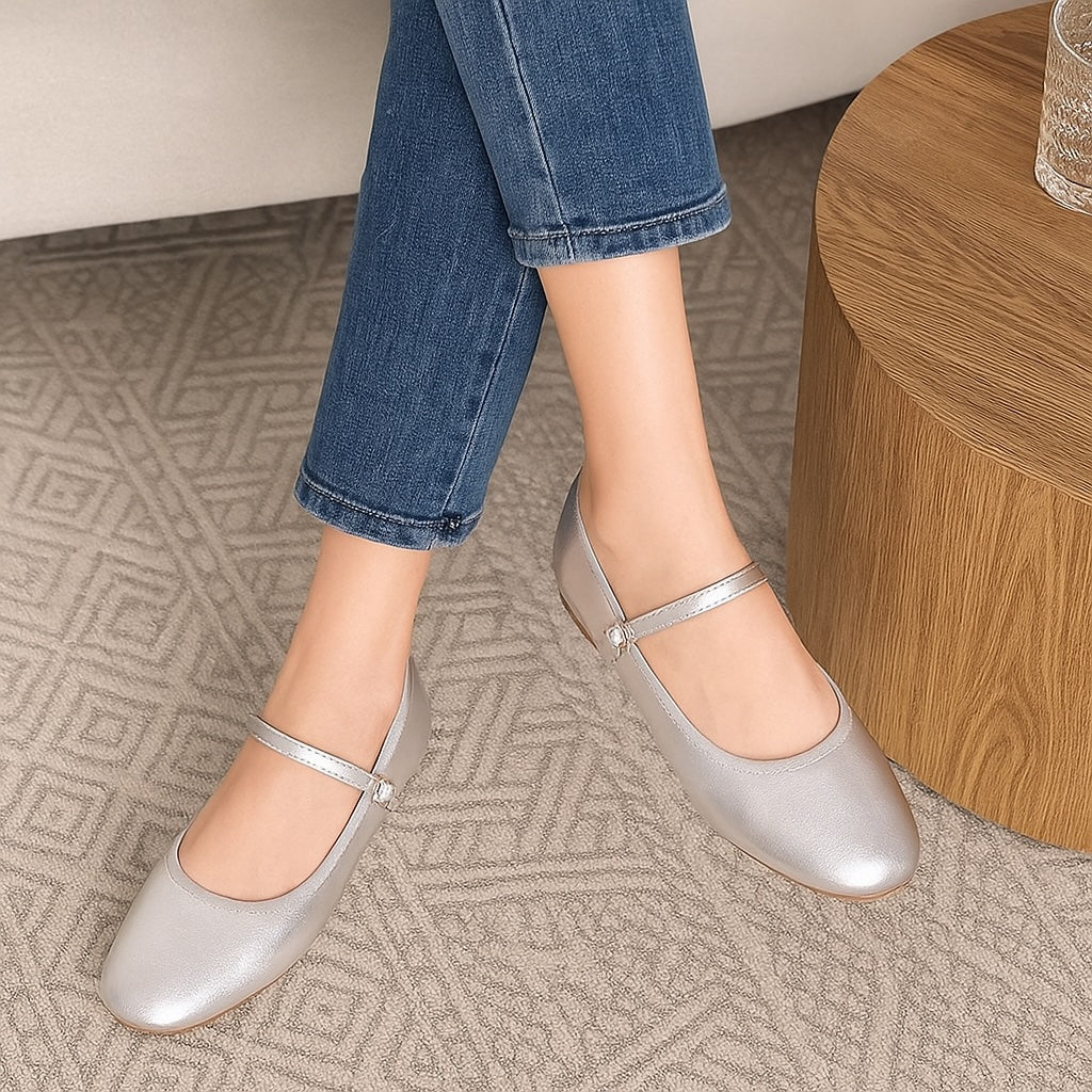Mocassin ballerine vernis à bout rond