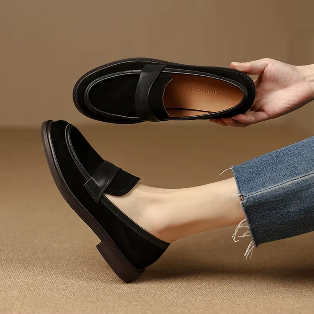 Mocassin classique en daim pour femme