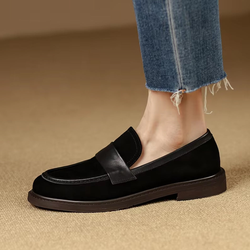 Mocassin classique en daim pour femme