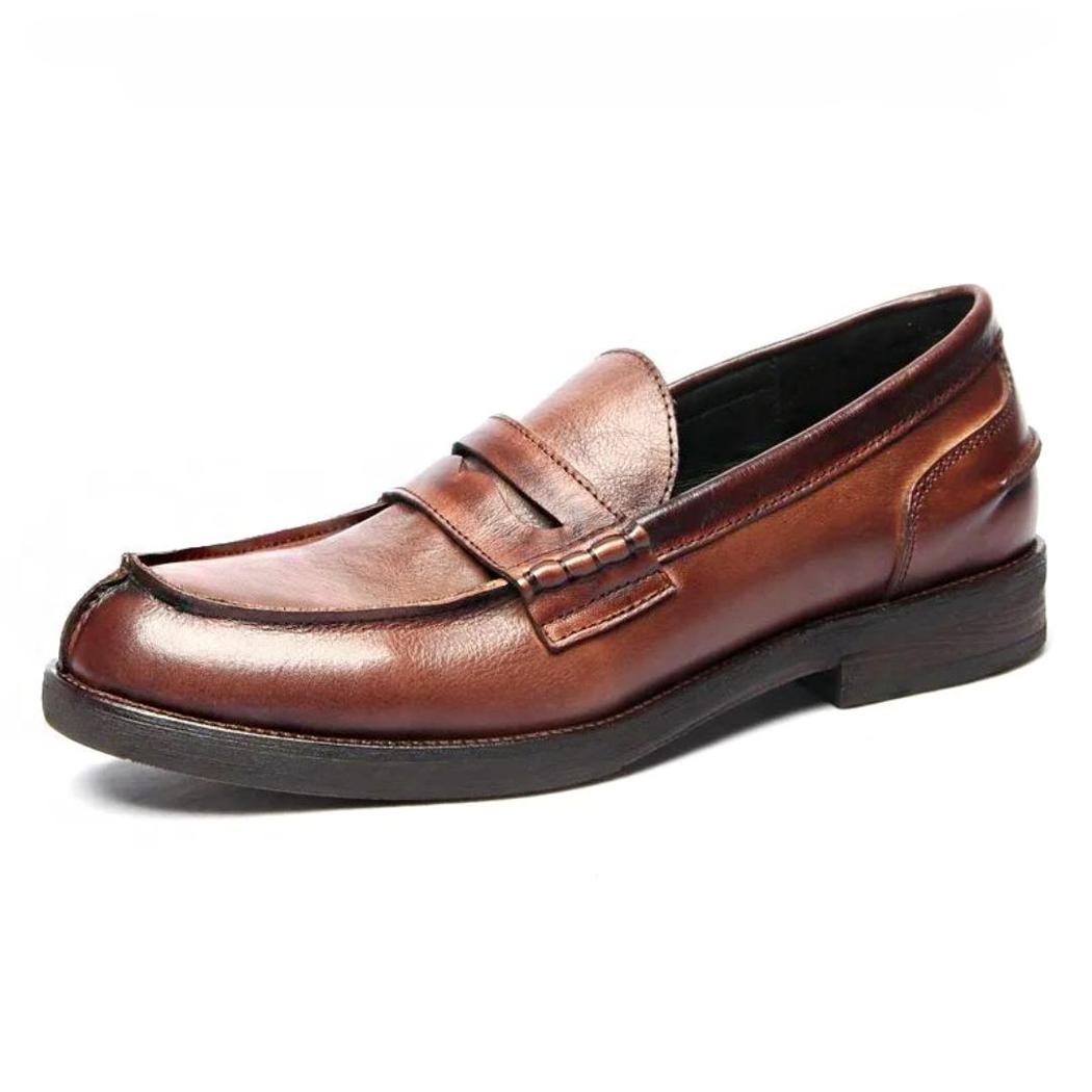 Mocassins en cuir véritable marron ou noir pour homme