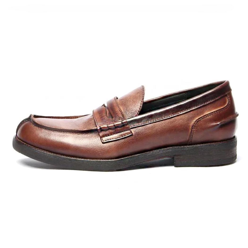Mocassins en cuir véritable marron ou noir pour homme