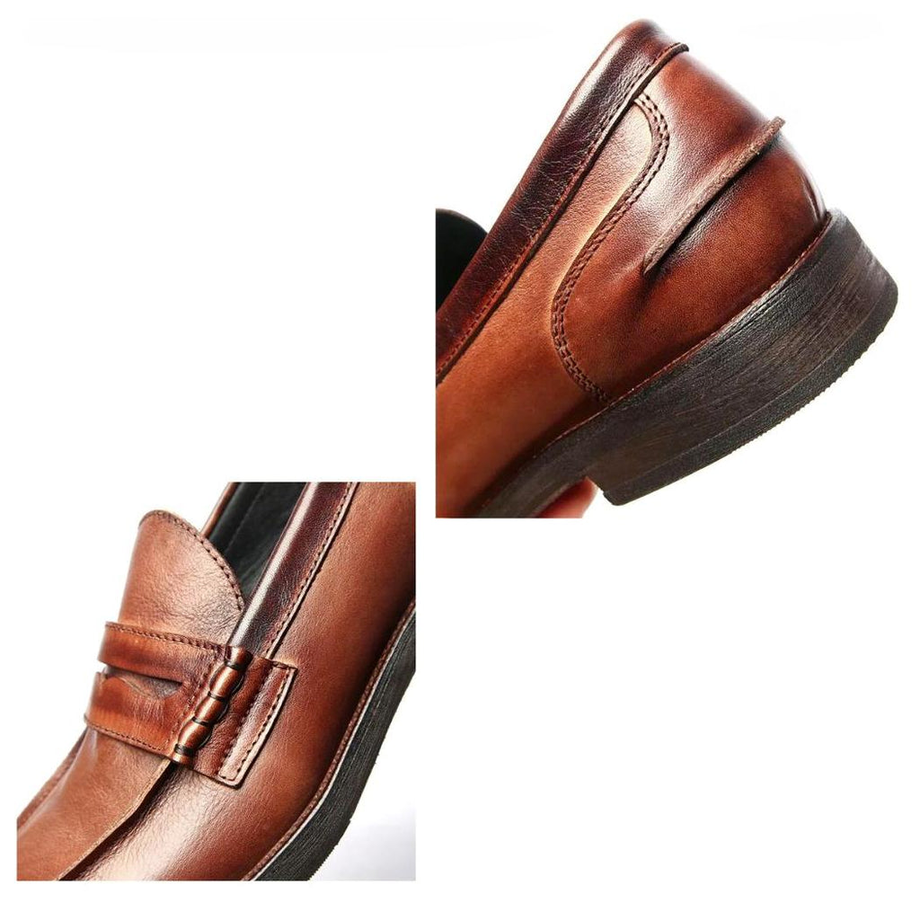 Mocassins en cuir véritable marron ou noir pour homme