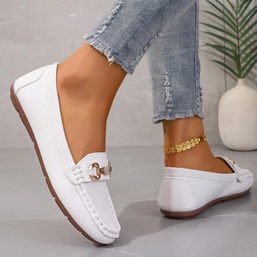 Mocassin décontracté détails chaine et strass