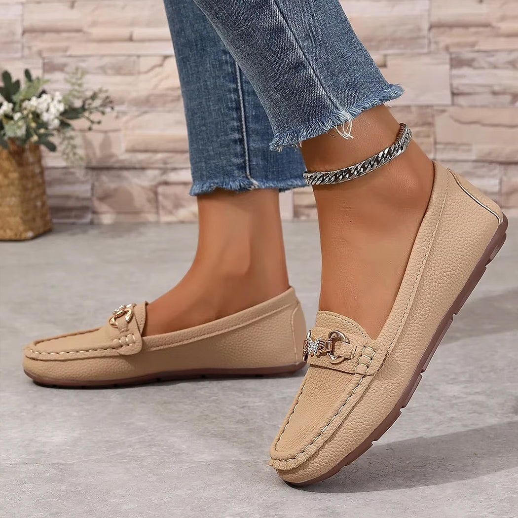 Mocassin décontracté détails chaine et strass