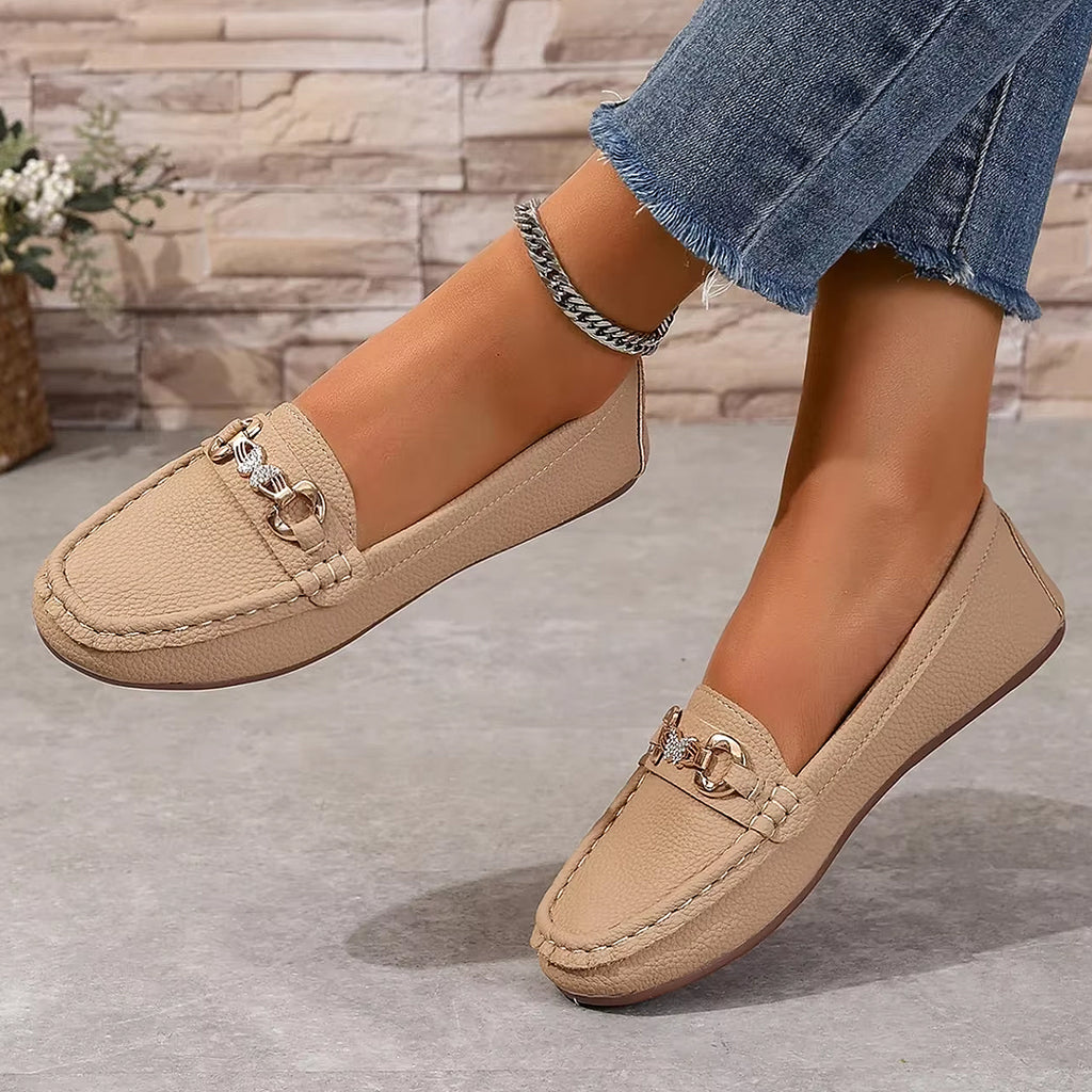 Mocassin décontracté détails chaine et strass