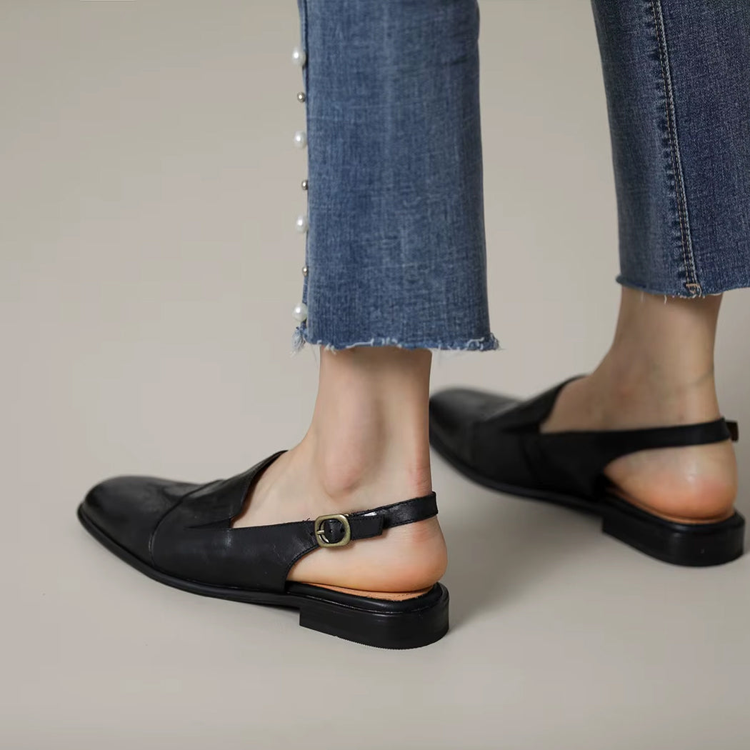 Mocassin mule en cuir pour femme
