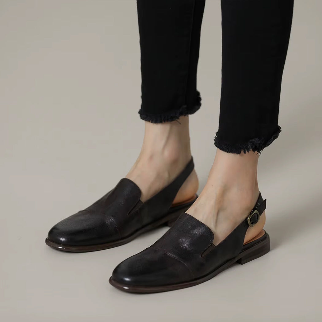 Mocassin mule en cuir pour femme