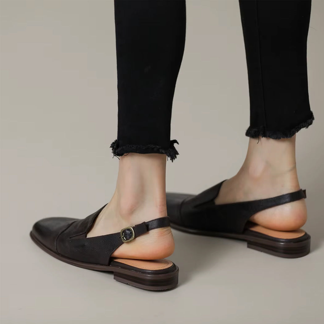 Mocassin mule en cuir pour femme