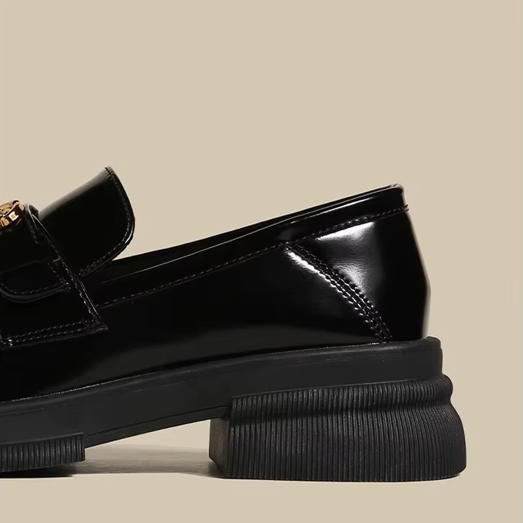Mocassin plateforme détails fleur