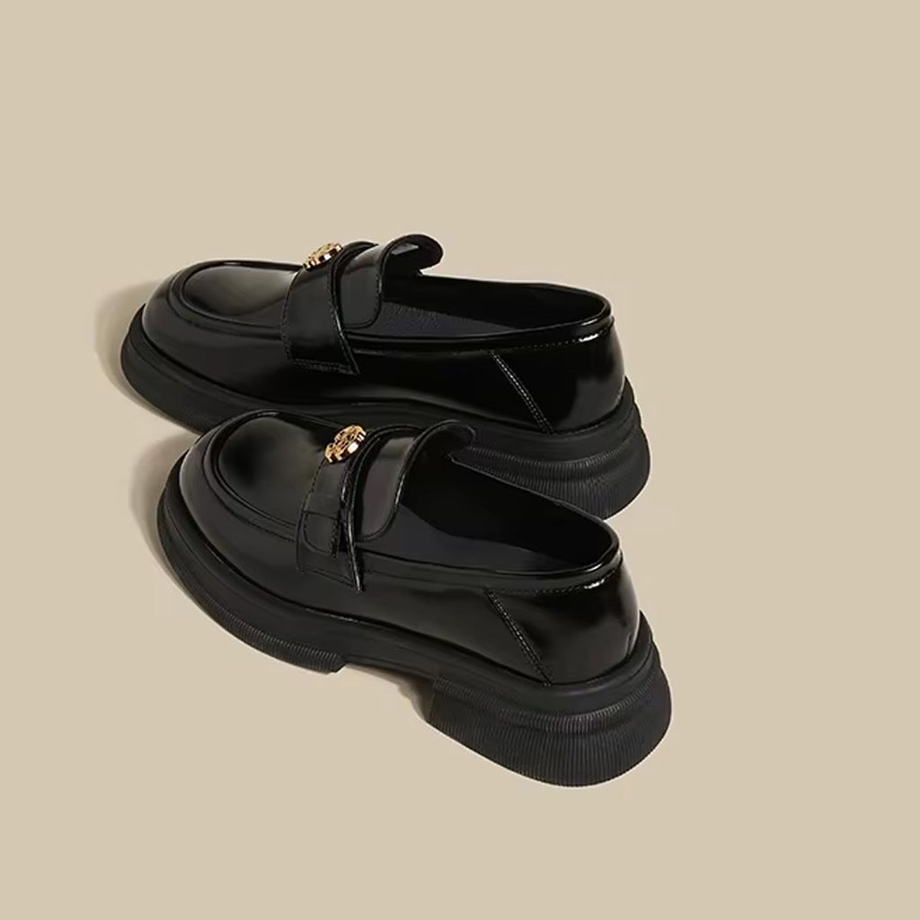 Mocassin plateforme détails fleur