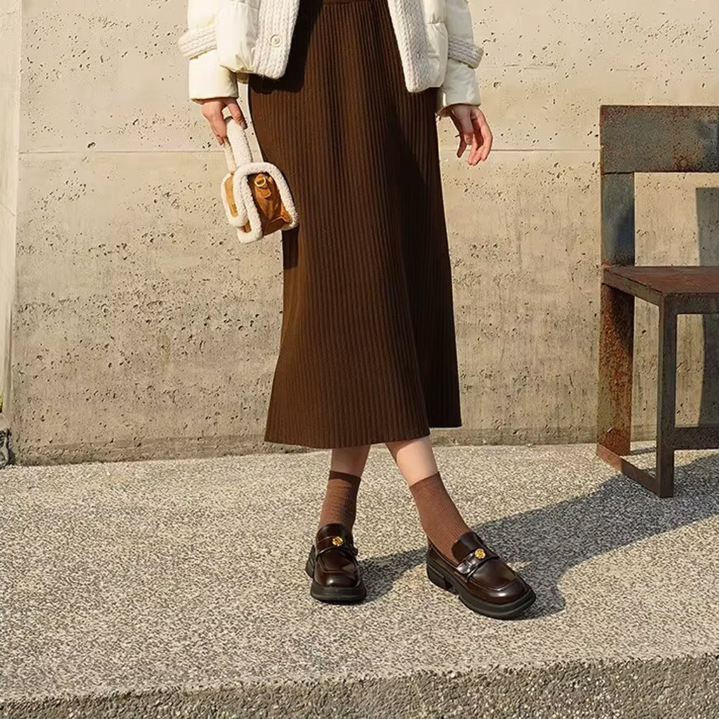 Mocassin plateforme détails fleur
