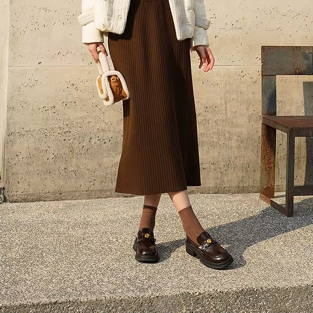 Mocassin plateforme détails fleur